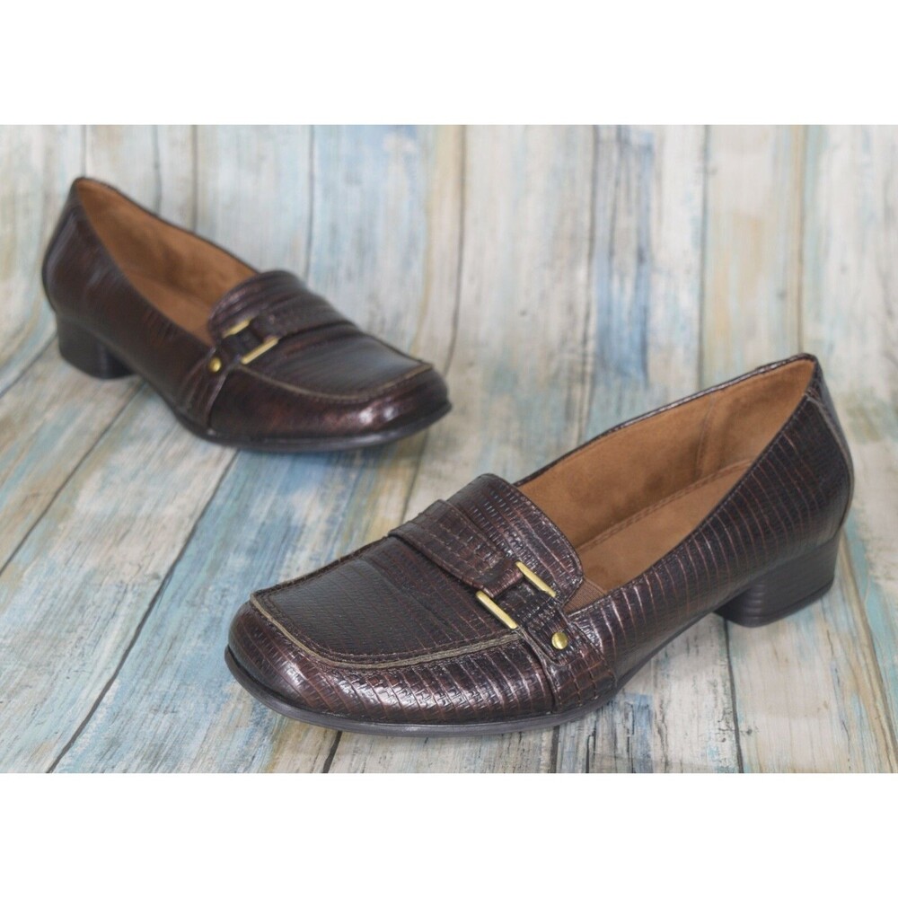 Naturalizer BENEFIT Size 9.5 (M) Brown Croc Print Loafers